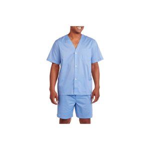 Fruit of the Loom Big Men's Short Sleeve, Knee-Length Pant Pajama Set